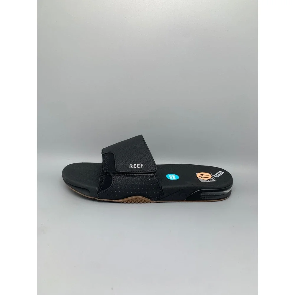Reef Fanning Slide Black Silver Sandals CI3632 Men's Sz 11 NEW